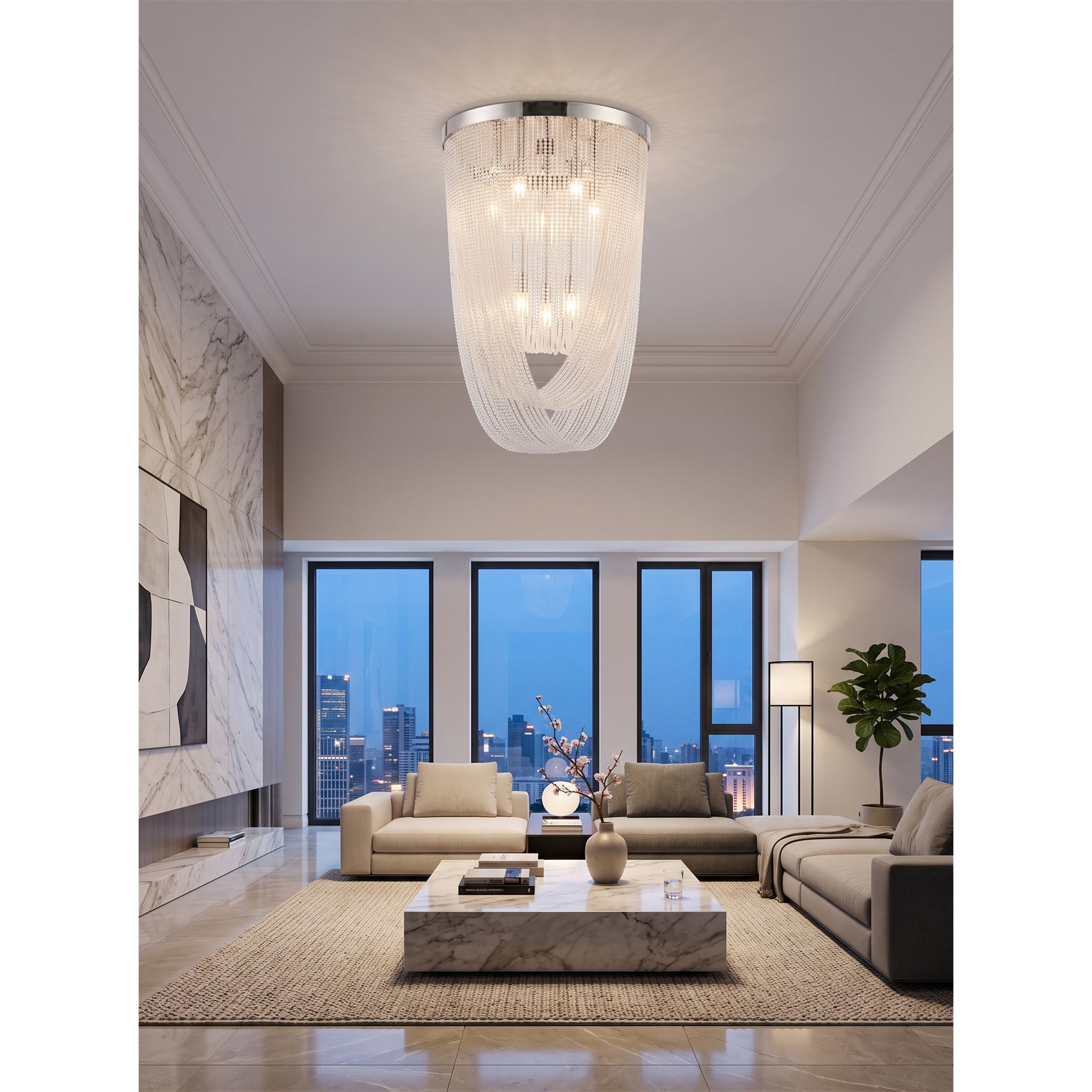 Florian Schulz Waterfall Glass Flush Mount Ceiling Light