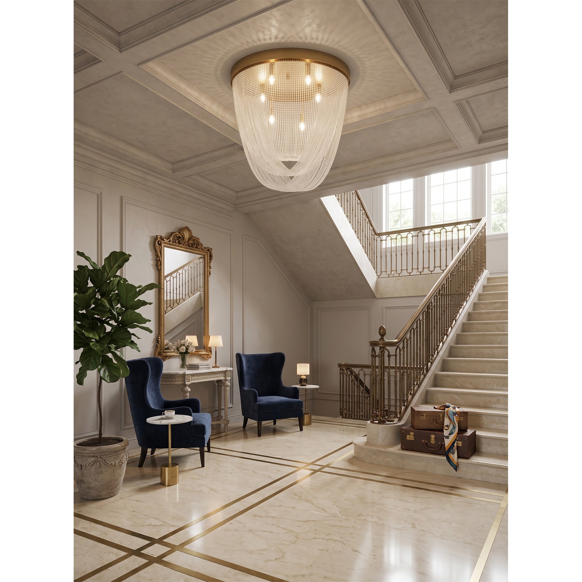 Florian Schulz Waterfall Glass Flush Mount Ceiling Light