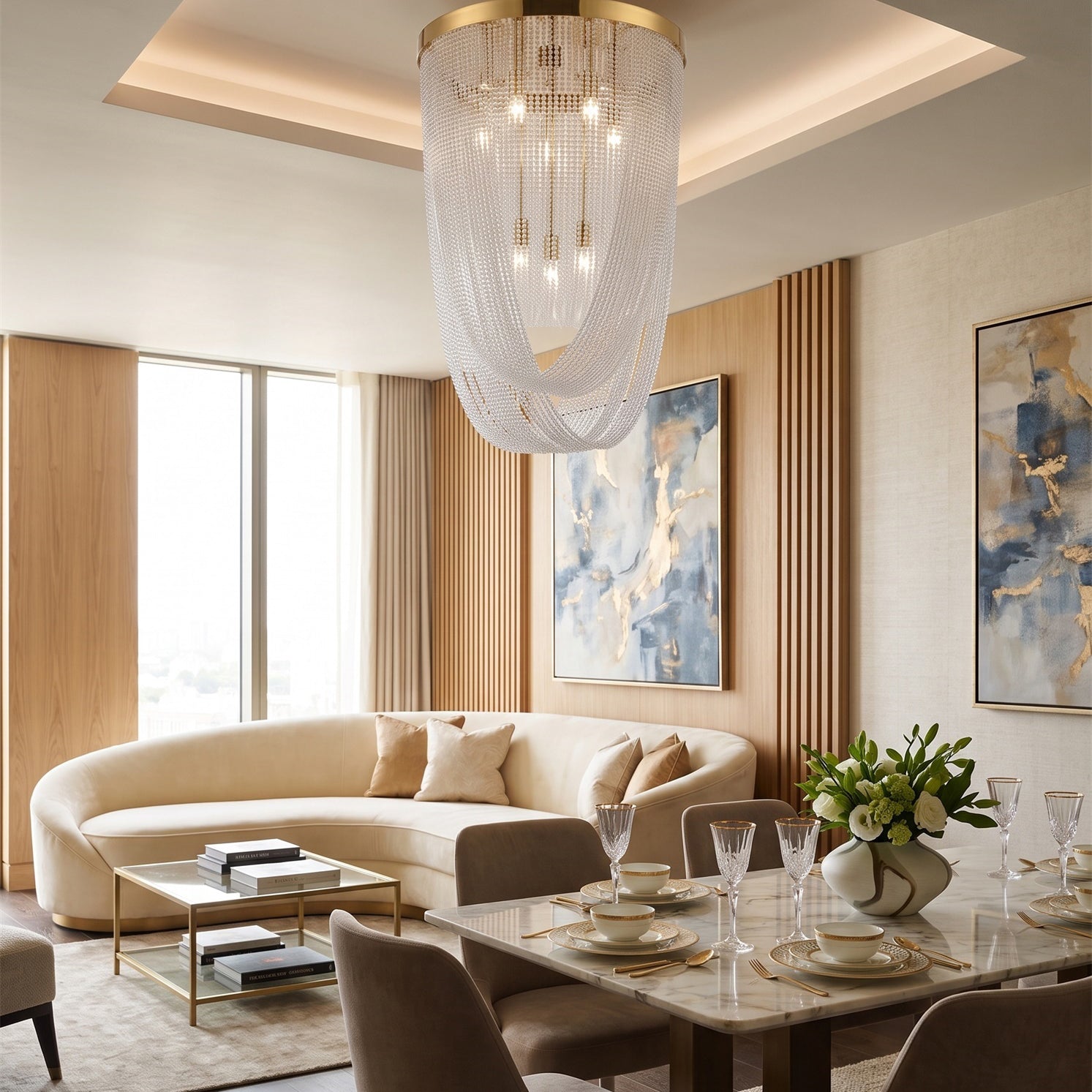 Florian Schulz Waterfall Glass Flush Mount Ceiling Light