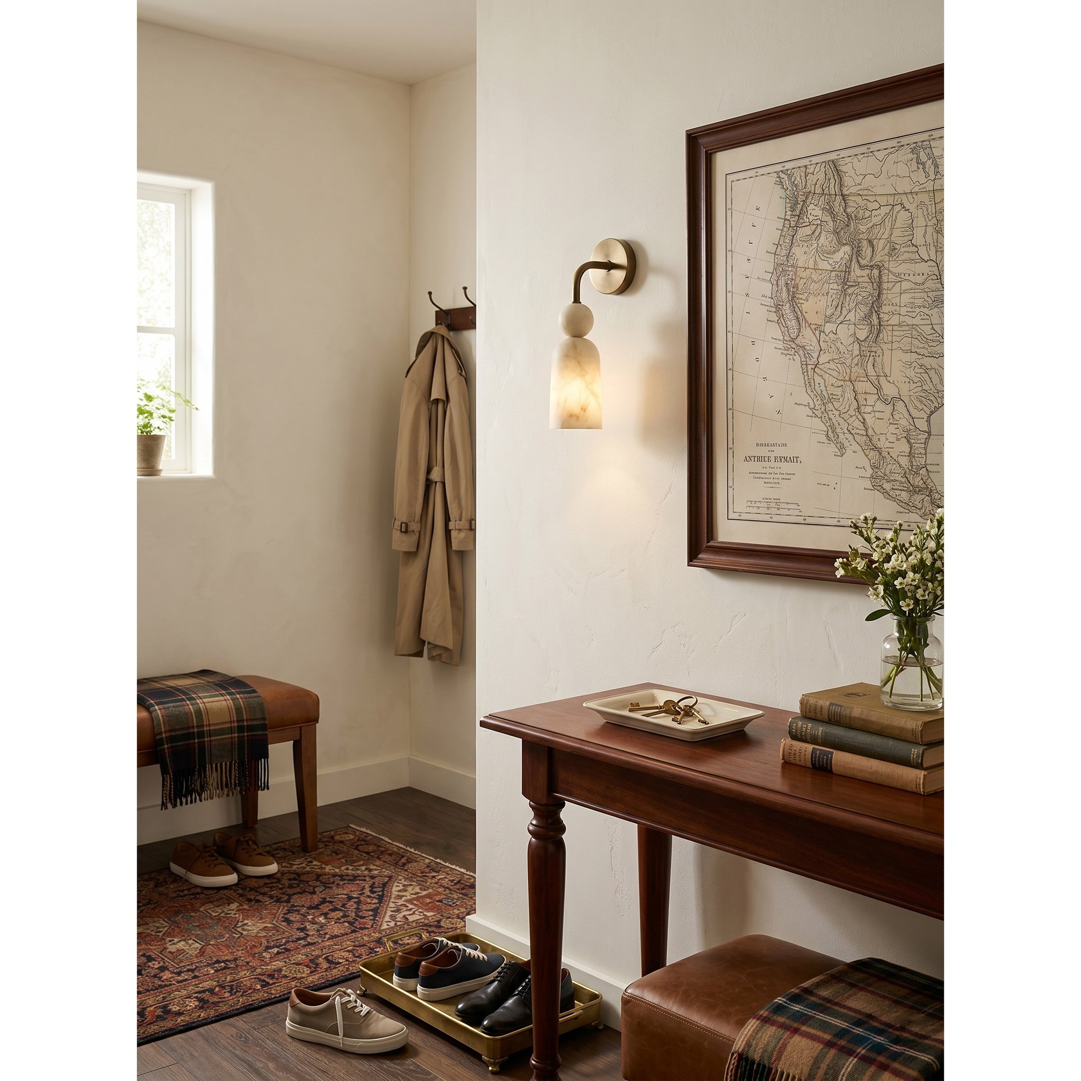 Flume Alabaster Arc Wall Sconce