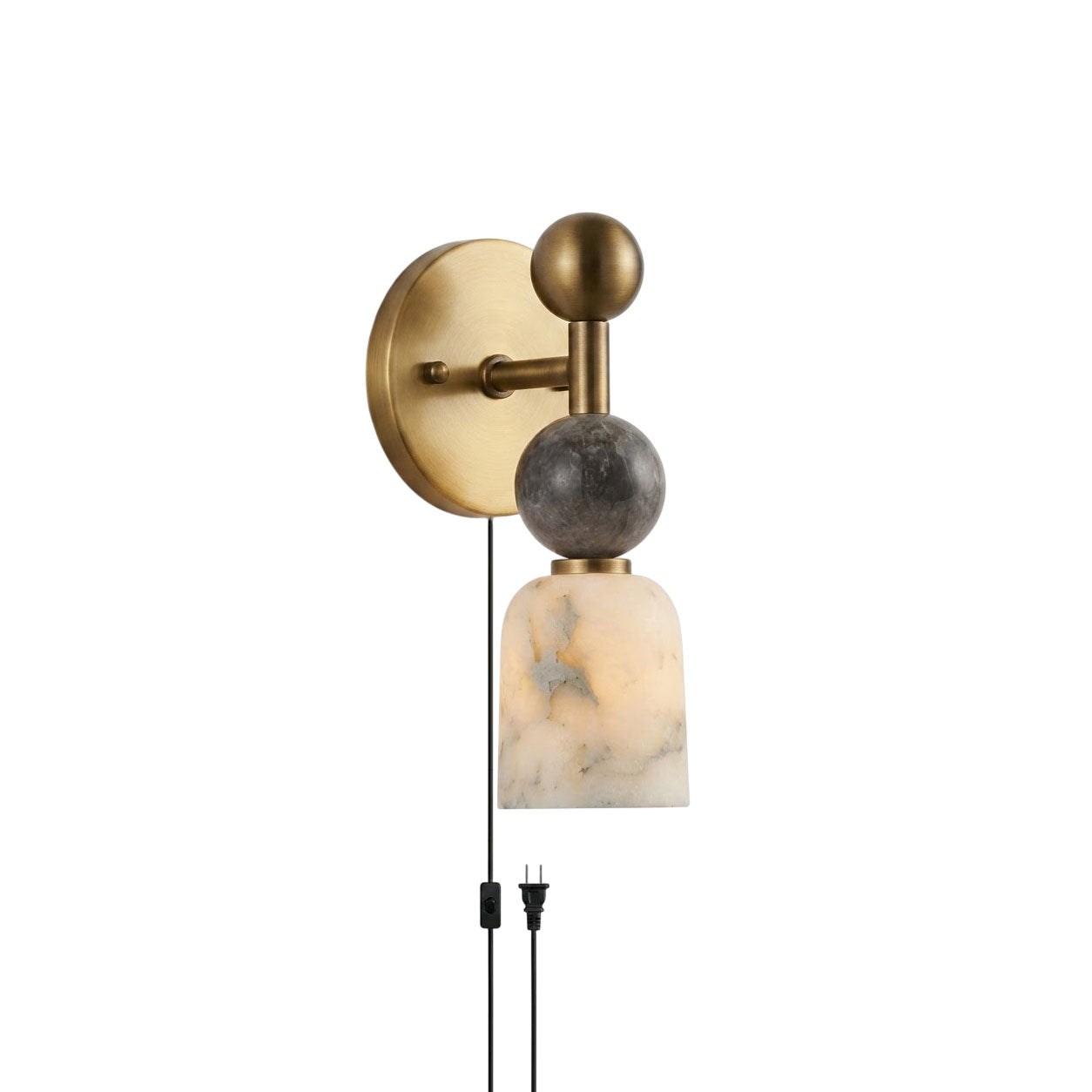 Flume Alabaster Plug-in Wall Sconce