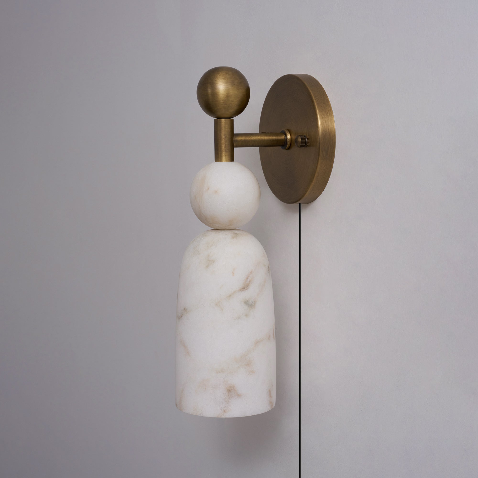 Flume Alabaster Plug-in Wall Sconce