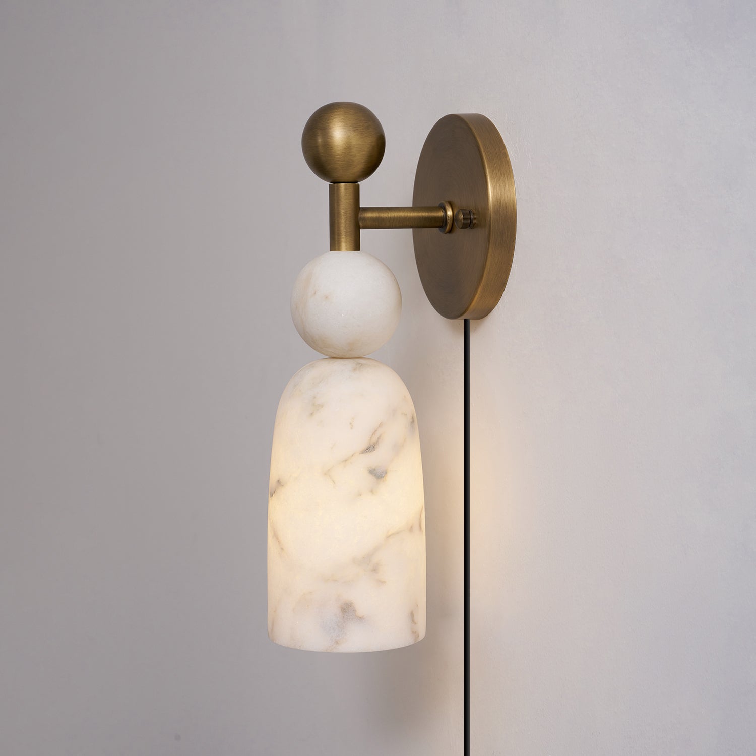 Flume Alabaster Plug-in Wall Sconce