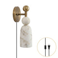 Load image into Gallery viewer, Flume Alabaster Plug-in Wall Sconce
