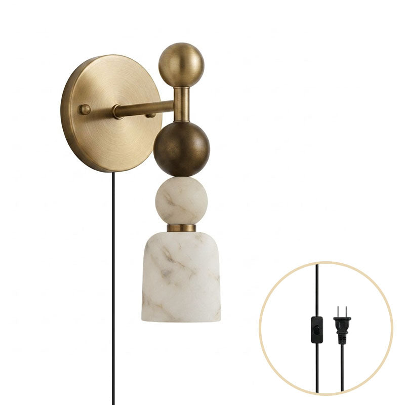 Flume Alabaster Plug-in Wall Sconce