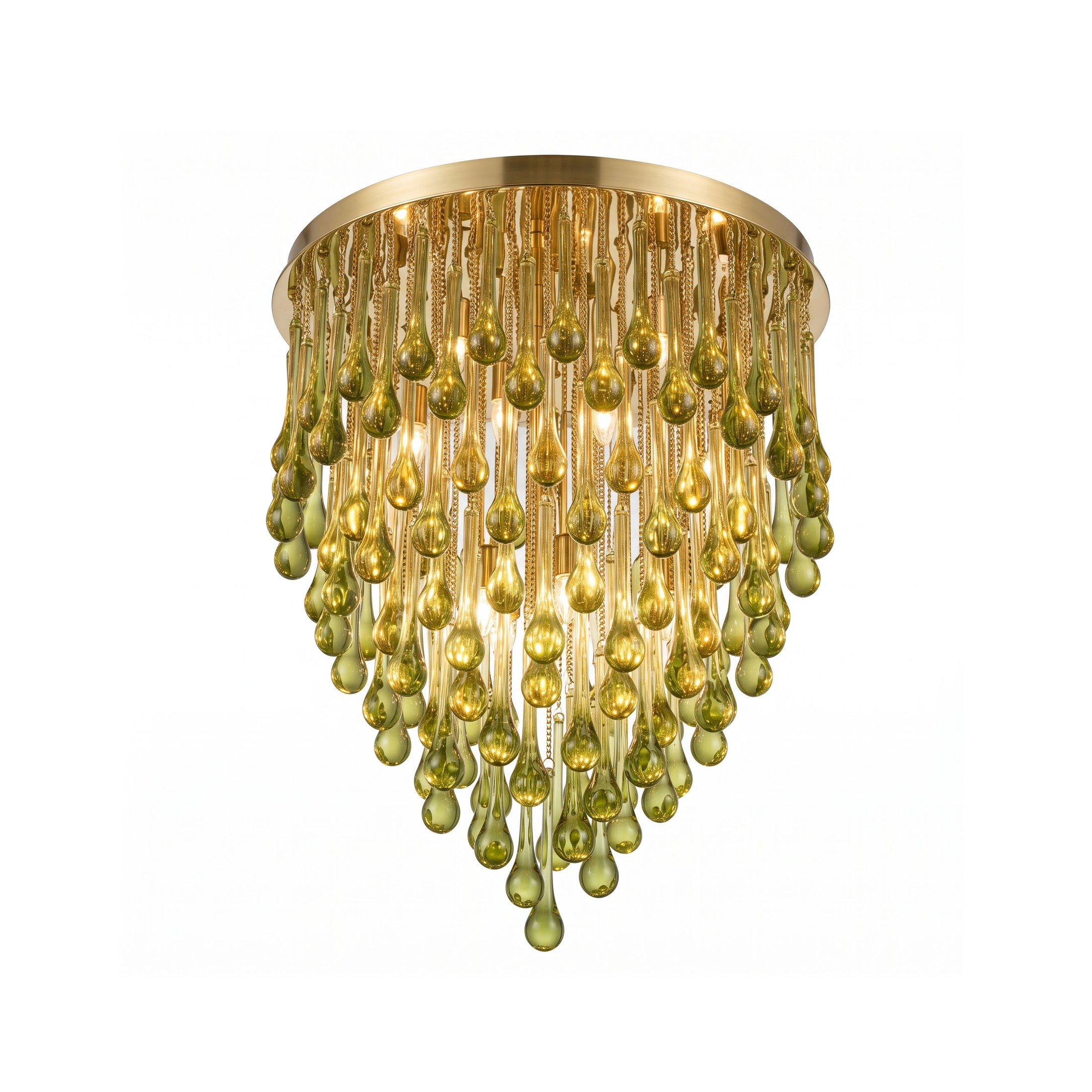 Flush Mounted Glass Rainrop Flush Mount Ceiling Light