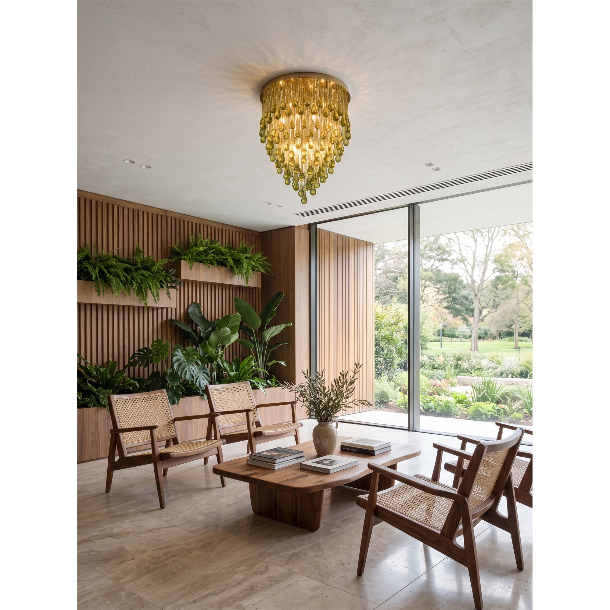 Flush Mounted Glass Rainrop Flush Mount Ceiling Light