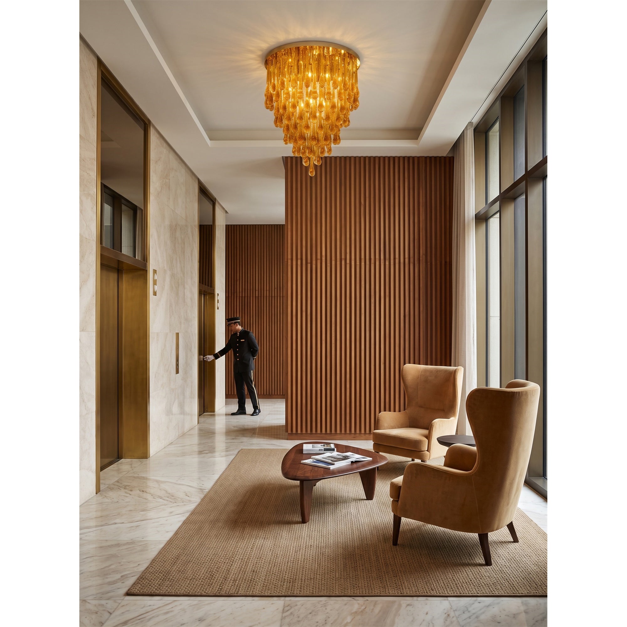 Flush Mounted Glass Rainrop Flush Mount Ceiling Light