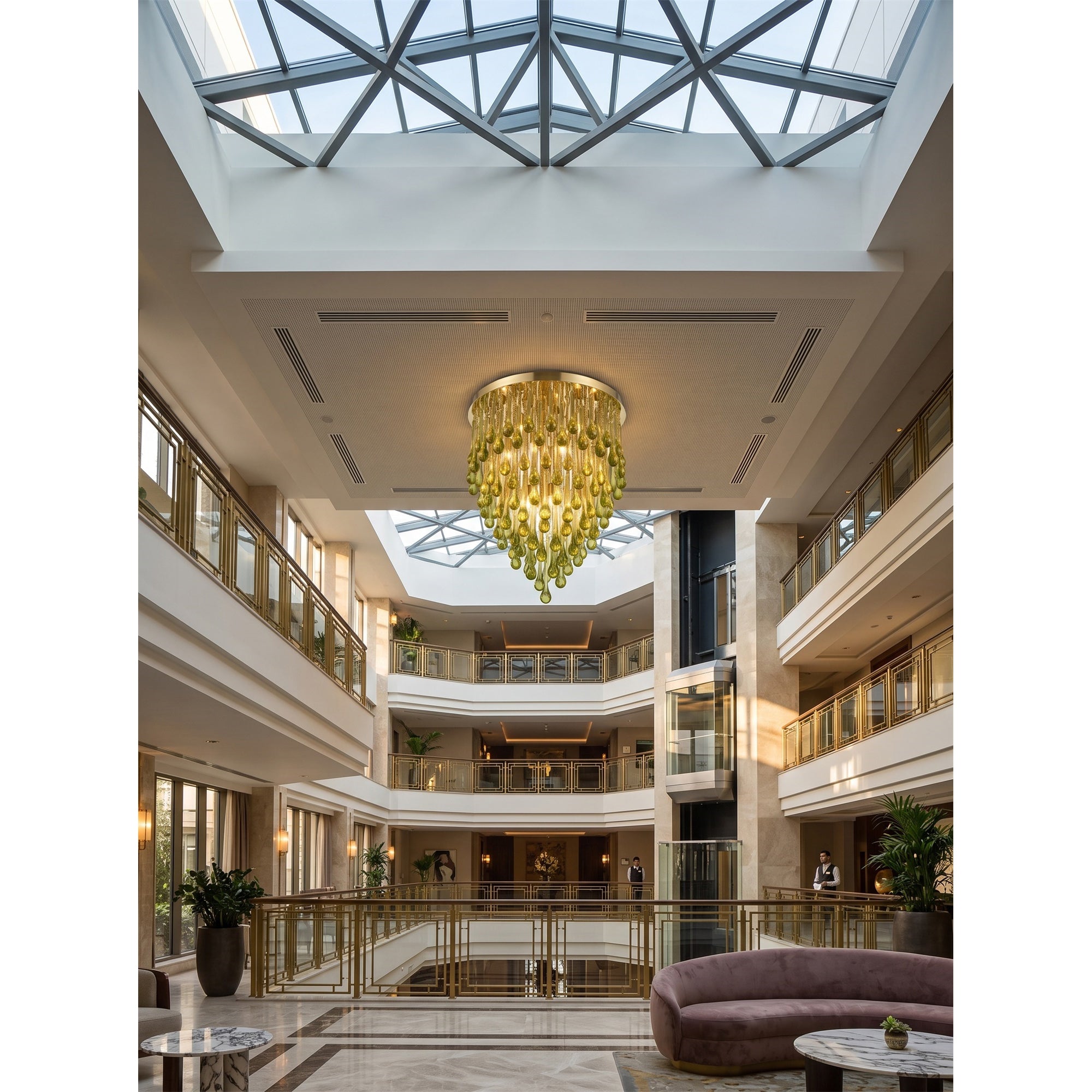 Flush Mounted Glass Rainrop Flush Mount Ceiling Light