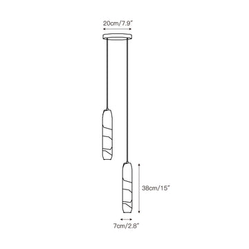 Flute Alabaster Chandelier – detail 4 — Dimension drawings 2