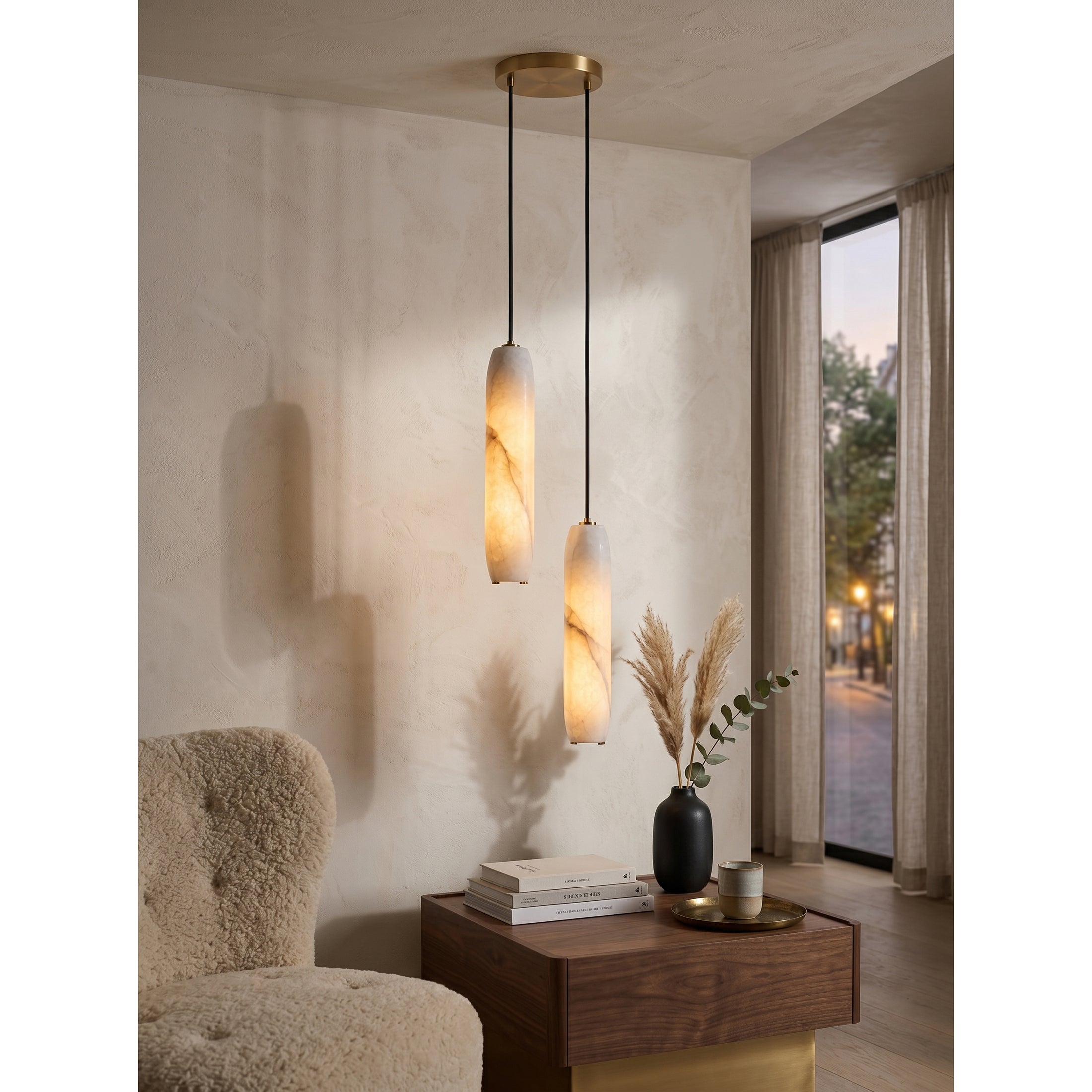 Flute Alabaster Chandelier