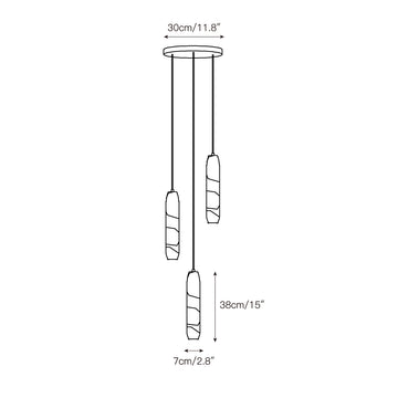 Flute Alabaster Chandelier – detail 5 — Dimension drawings 3