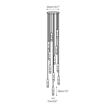 Flute Alabaster Chandelier – detail 9 — Dimension drawings 7