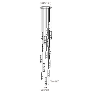 Flute Alabaster Chandelier – detail 10 — Dimension drawings 8