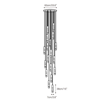 Flute Alabaster Chandelier – detail 11 — Dimension drawings 9