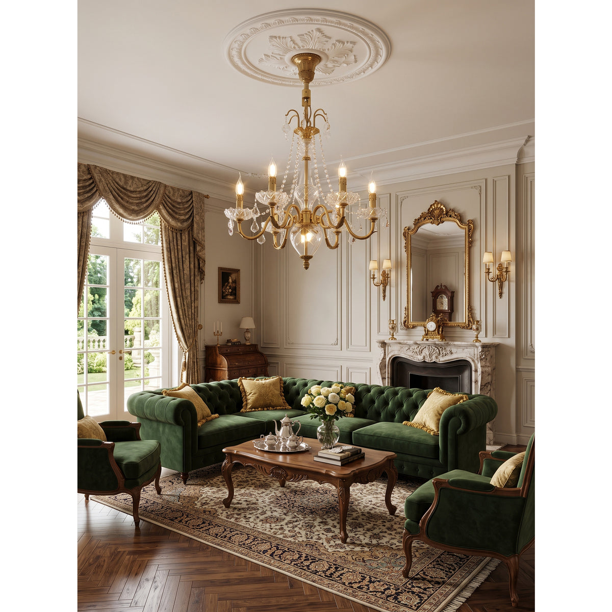 Fontainebleau Brass Chandelier