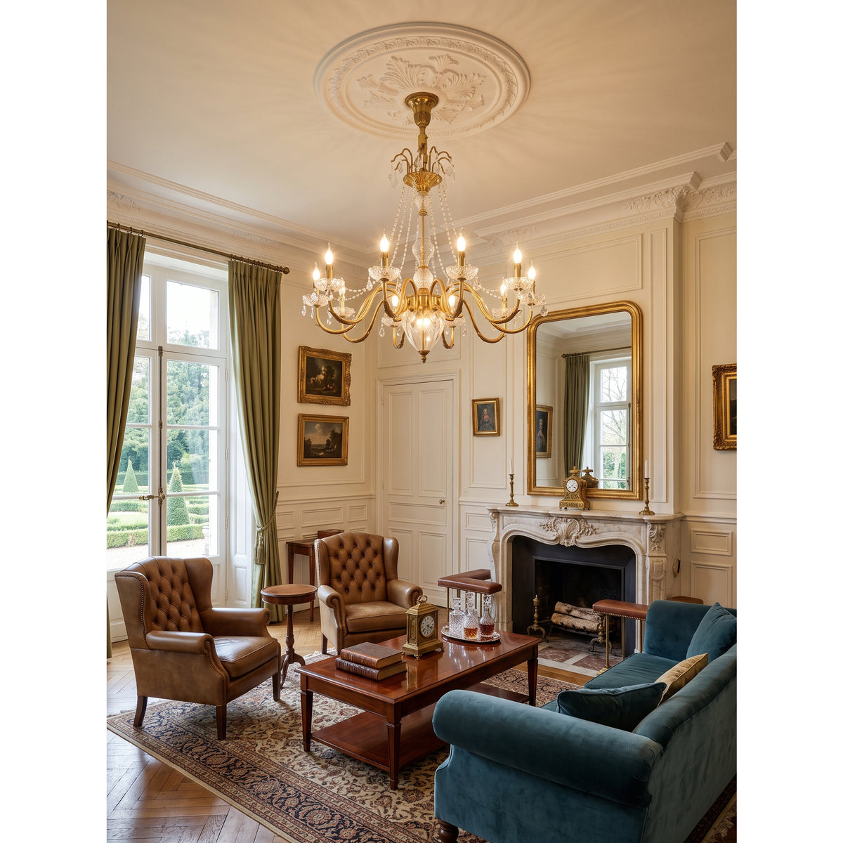 Fontainebleau Brass Chandelier