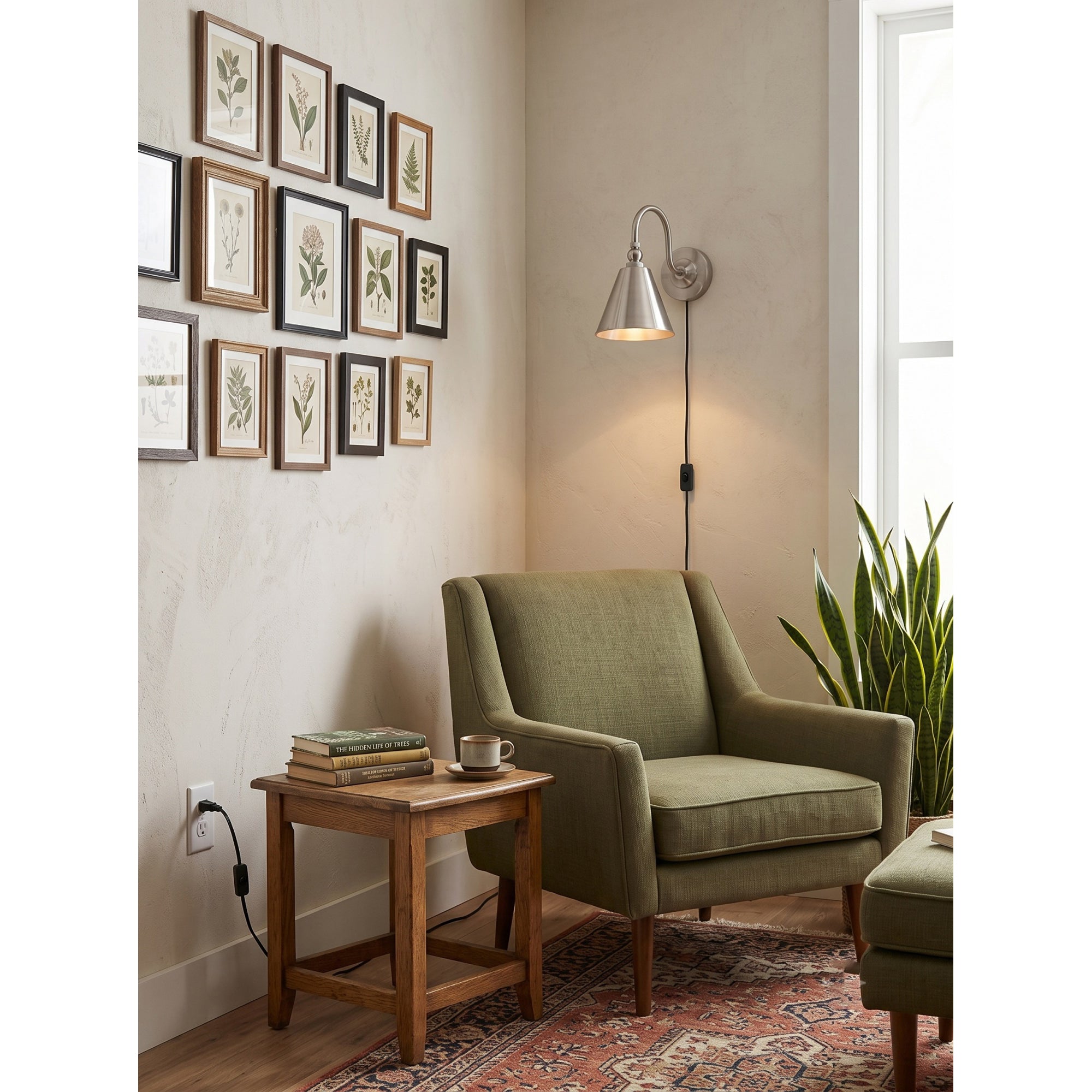 Forna Brass Plug-in Wall Sconce