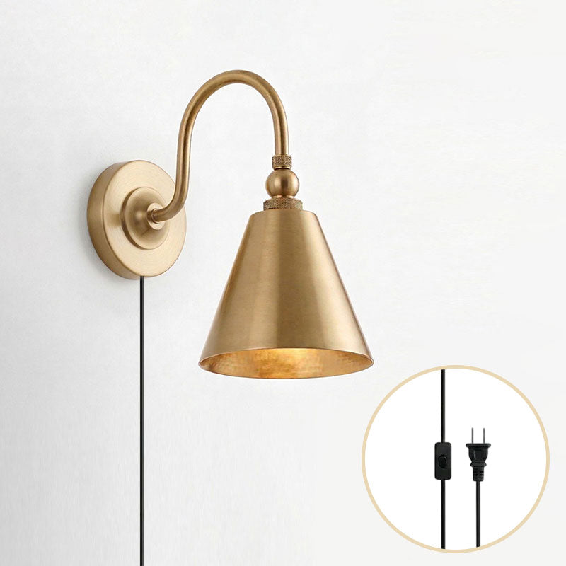 Forna Brass Plug-in Wall Sconce