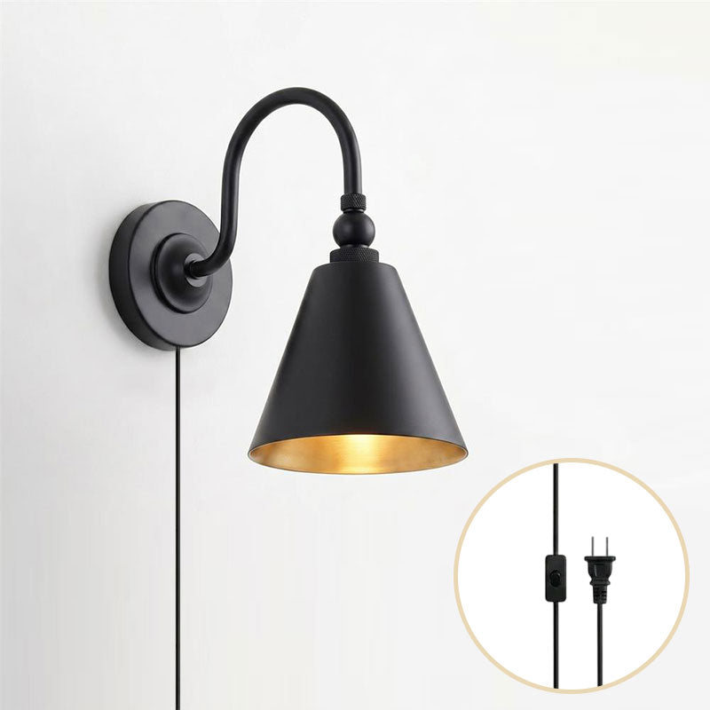 Forna Brass Plug-in Wall Sconce