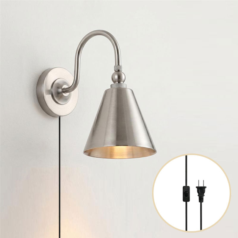 Forna Brass Plug-in Wall Sconce