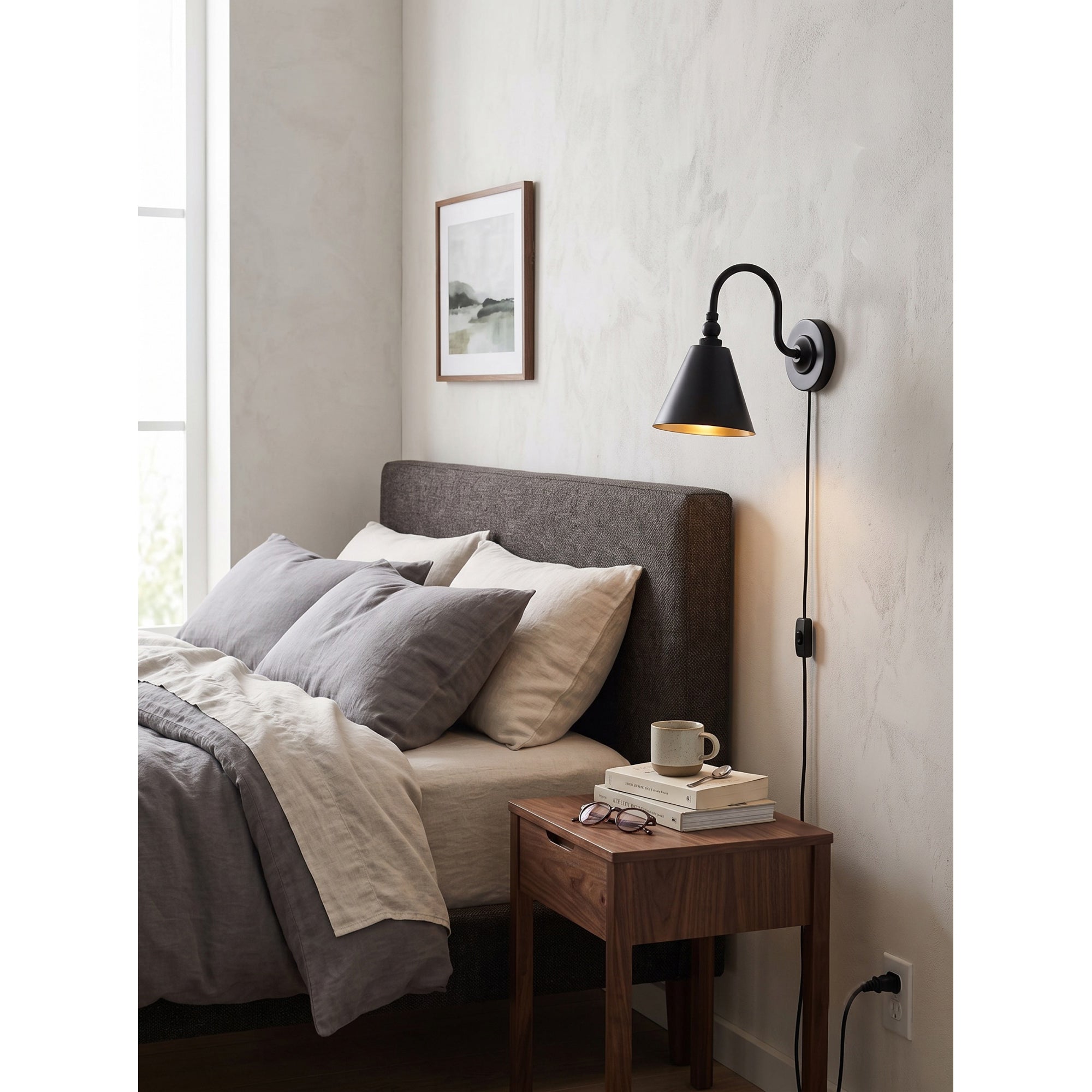 Forna Brass Plug-in Wall Sconce