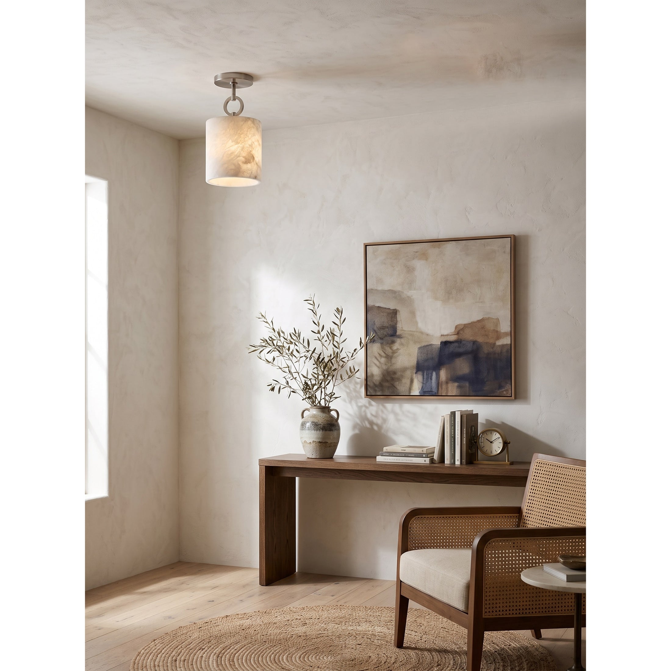 Full Circle Alabaster Flush Mount Ceiling Light