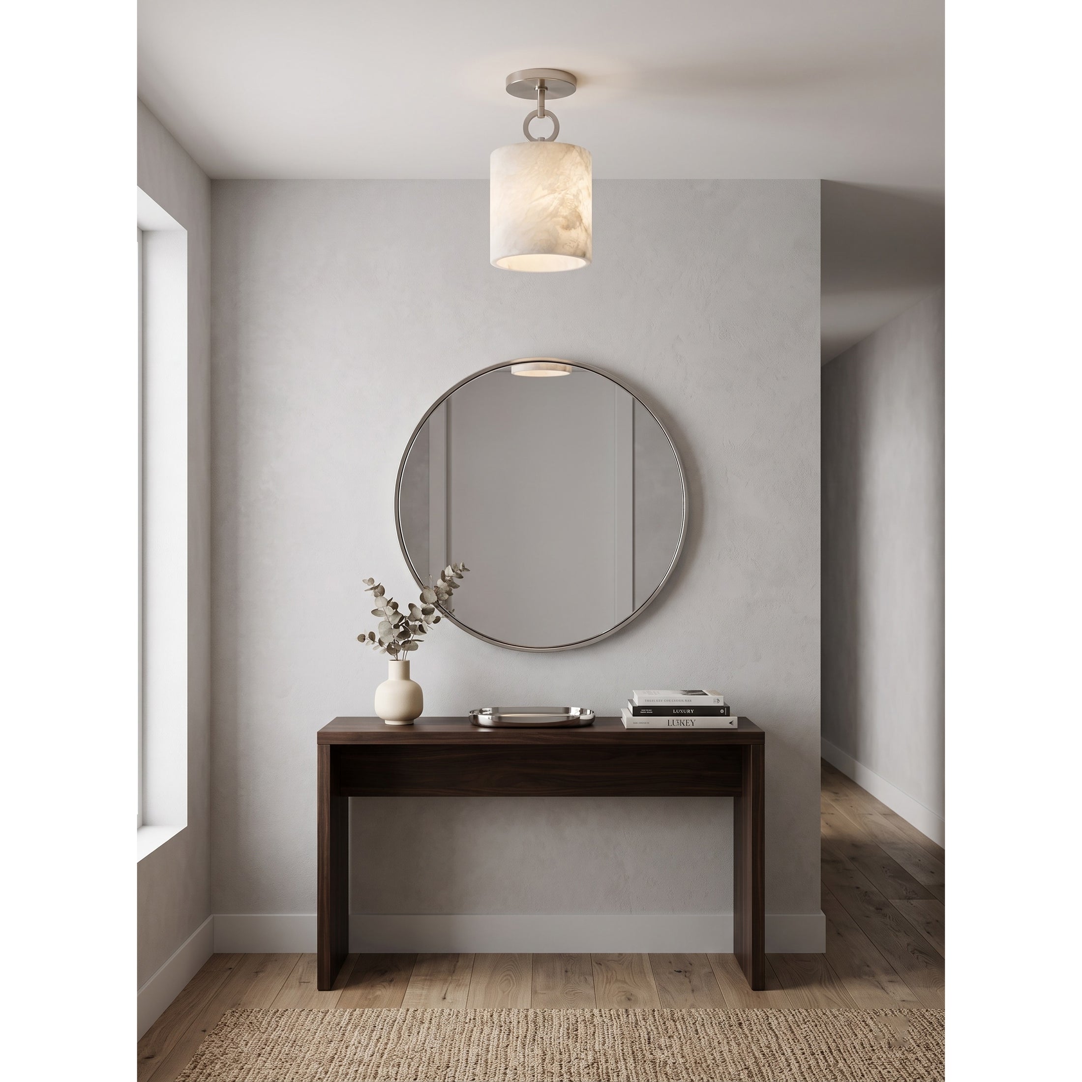 Full Circle Alabaster Flush Mount Ceiling Light