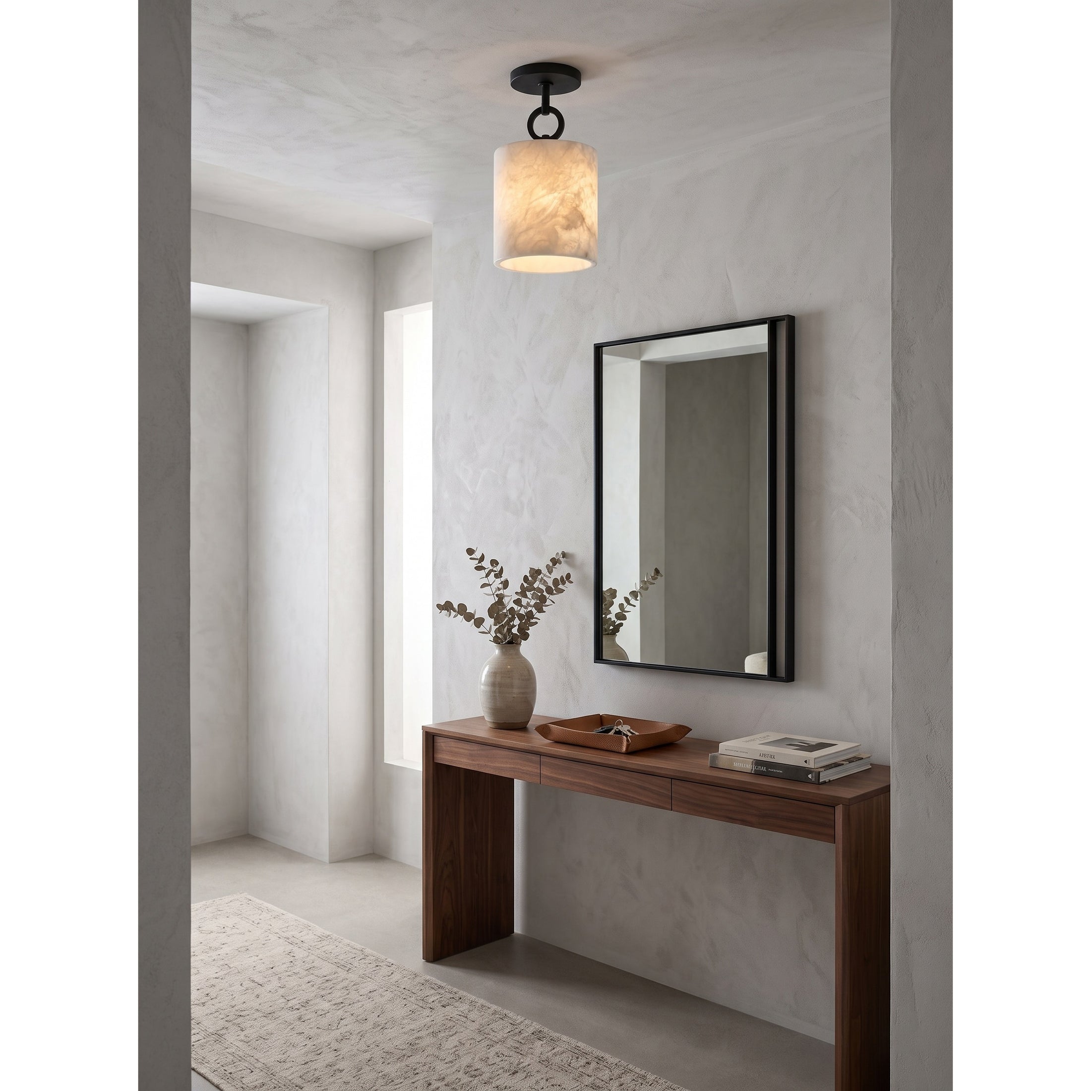 Full Circle Alabaster Flush Mount Ceiling Light