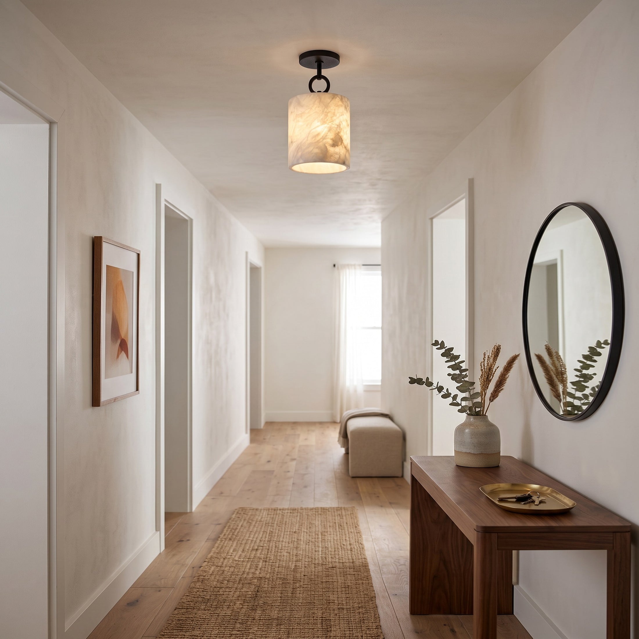 Full Circle Alabaster Flush Mount Ceiling Light