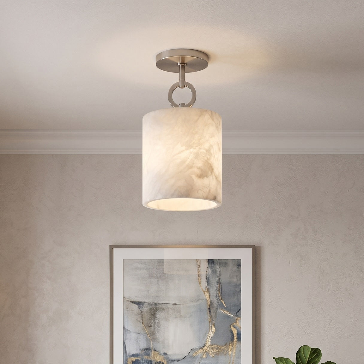 Full Circle Alabaster Flush Mount Ceiling Light