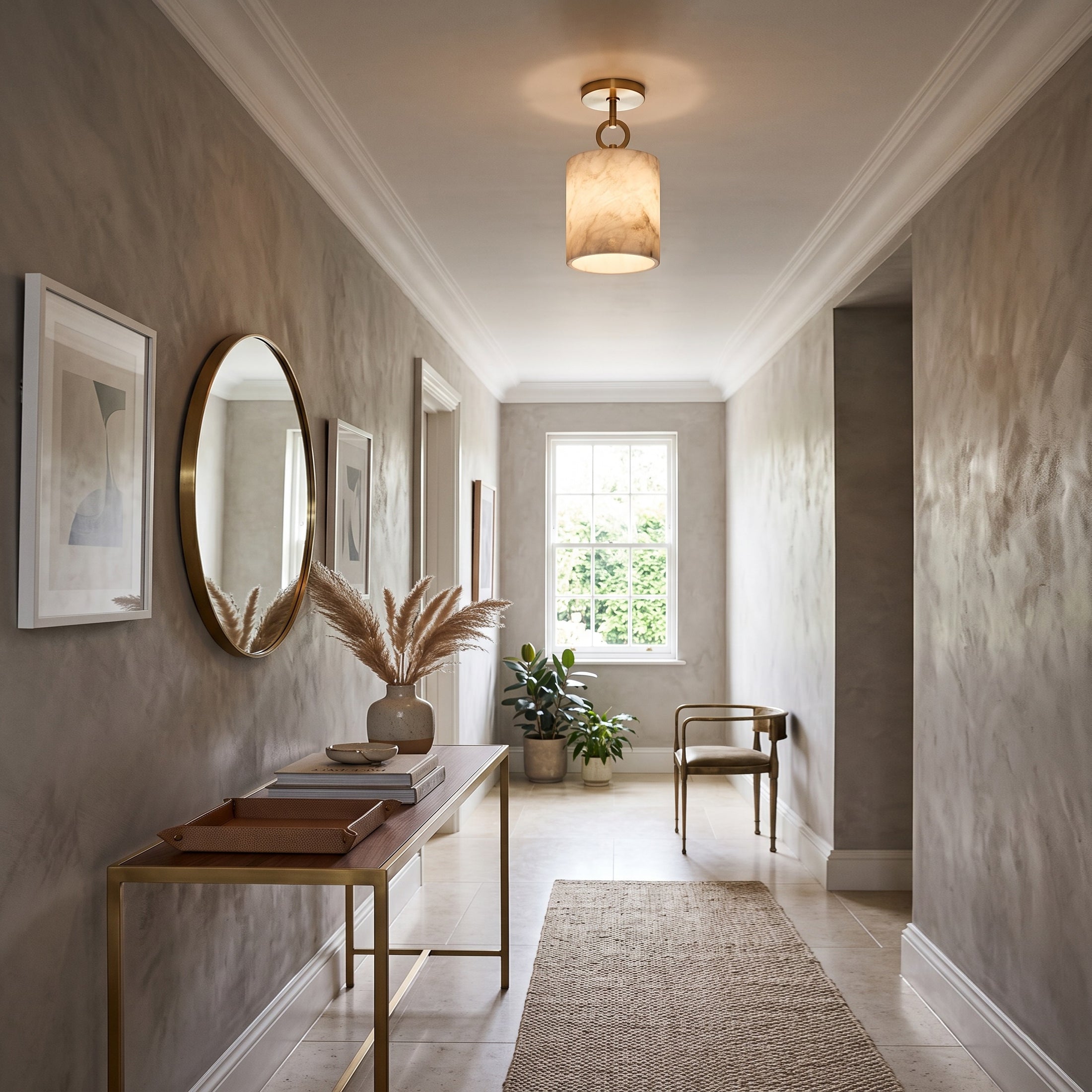 Full Circle Alabaster Flush Mount Ceiling Light