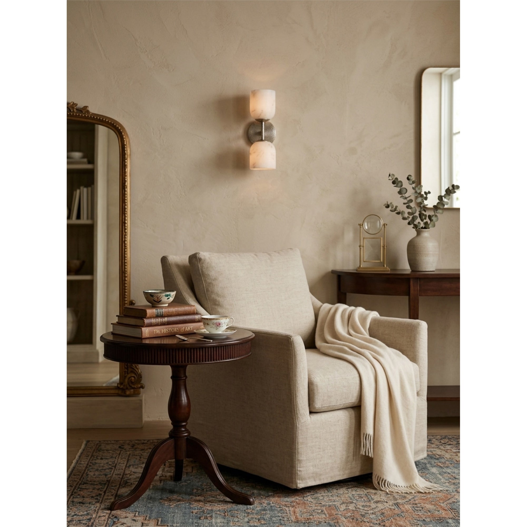 Garrison Alabaster Hammered Wall Sconce