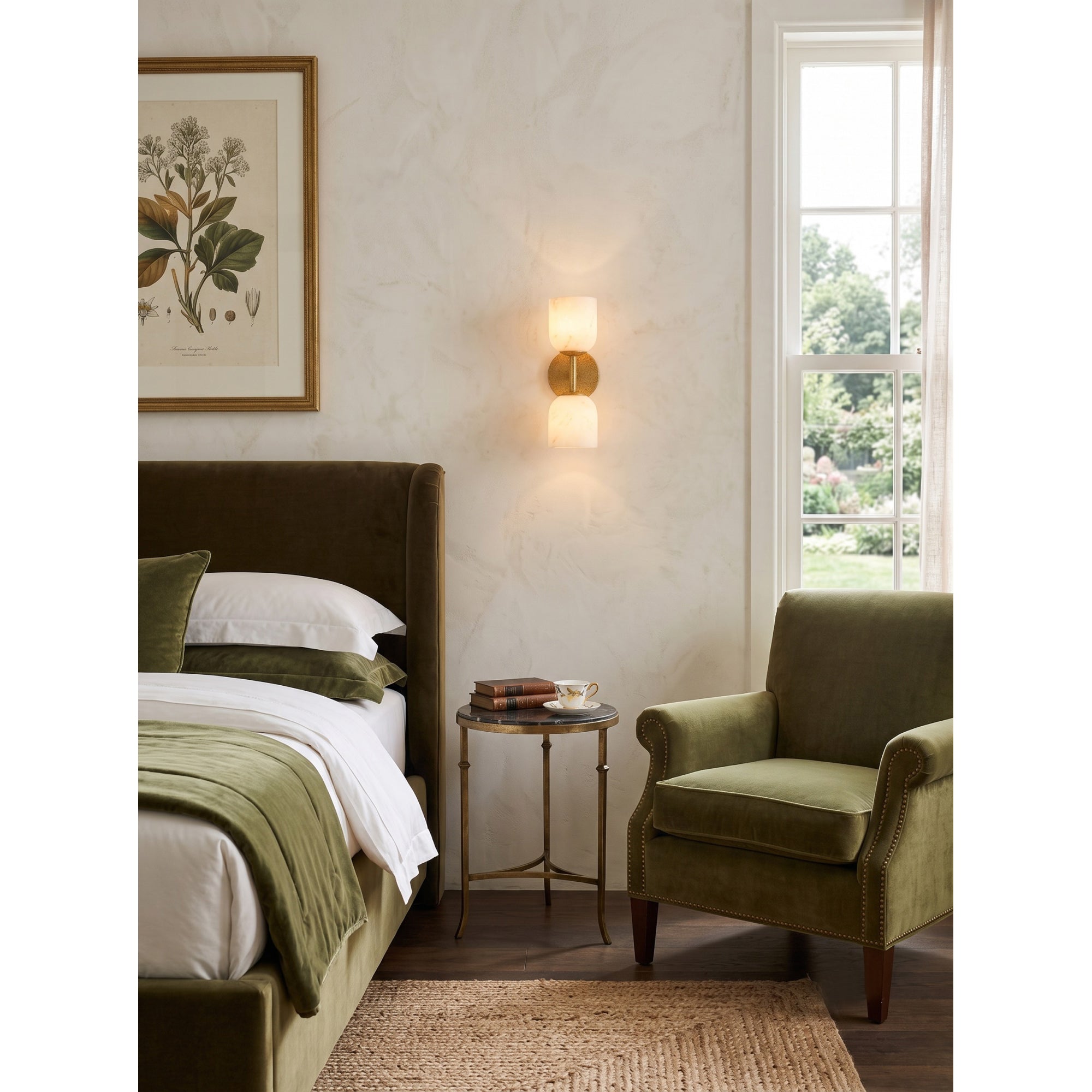 Garrison Alabaster Hammered Wall Sconce