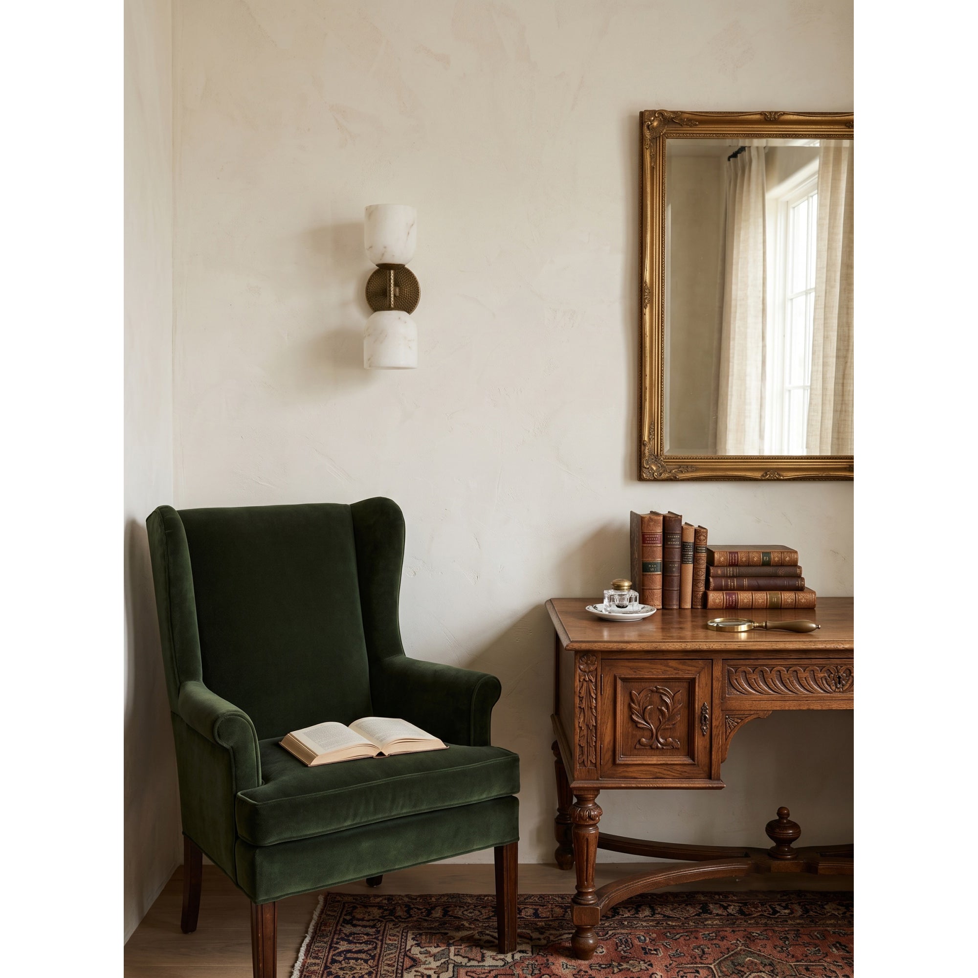 Garrison Alabaster Hammered Wall Sconce