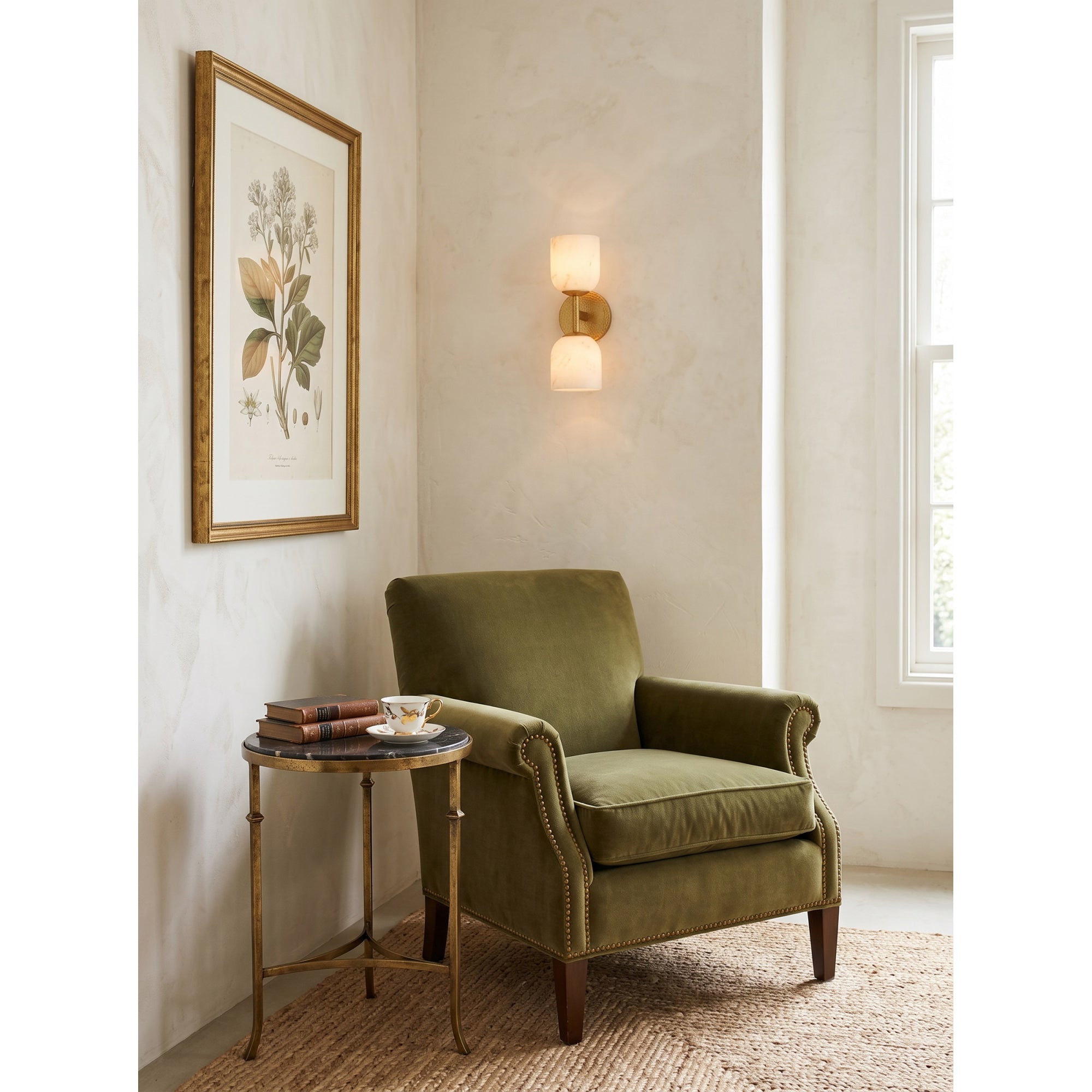Garrison Alabaster Hammered Wall Sconce