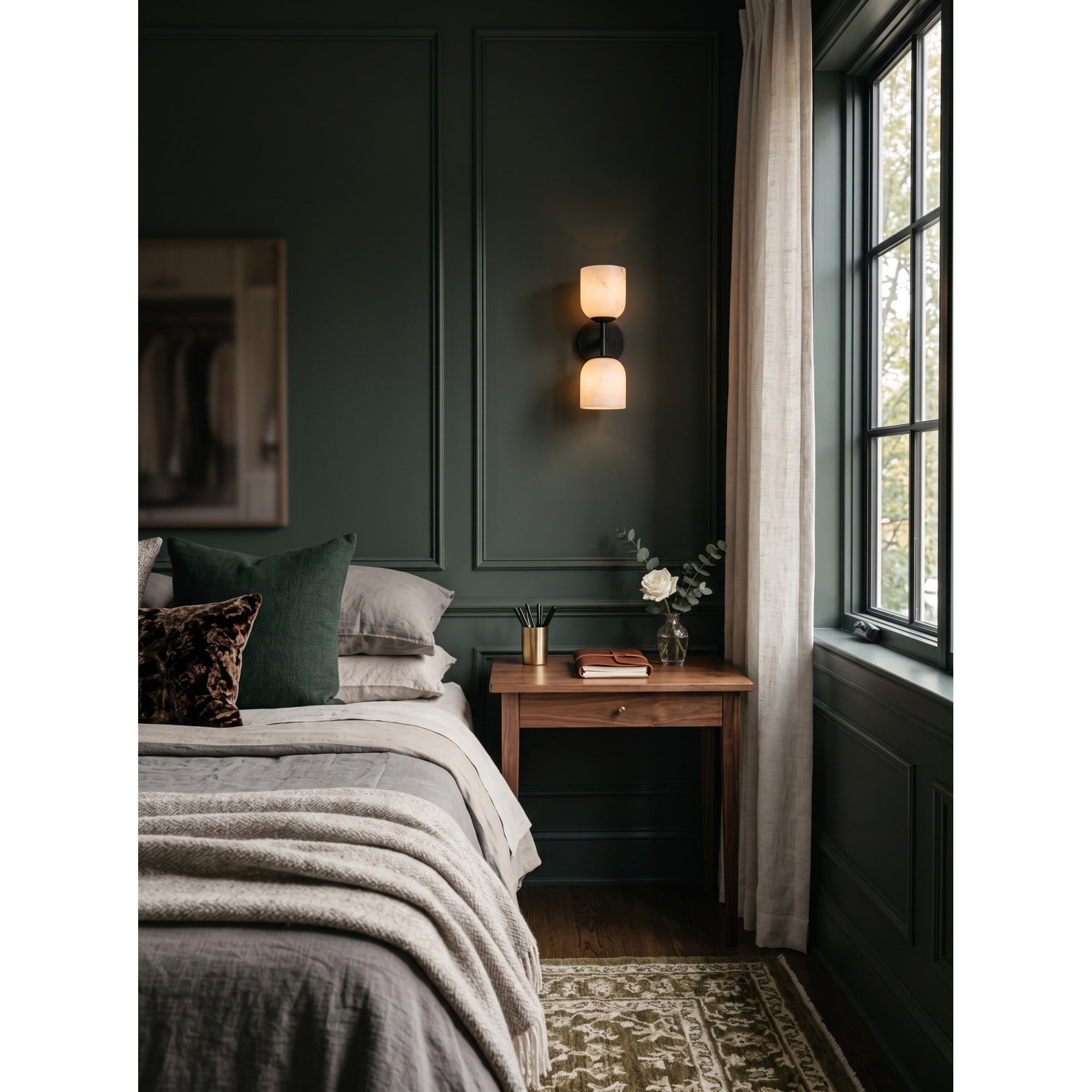 Garrison Alabaster Hammered Wall Sconce