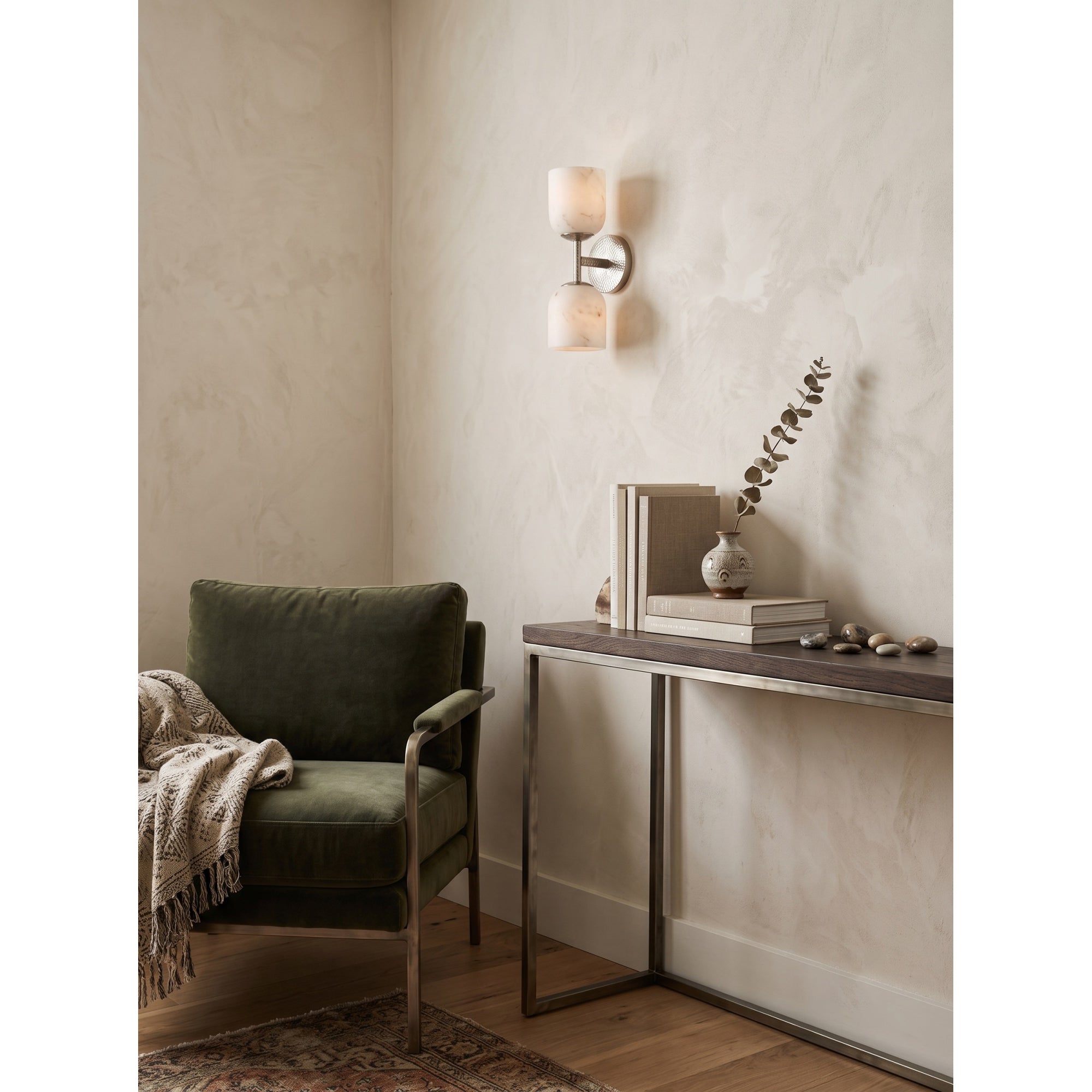 Garrison Alabaster Hammered Wall Sconce
