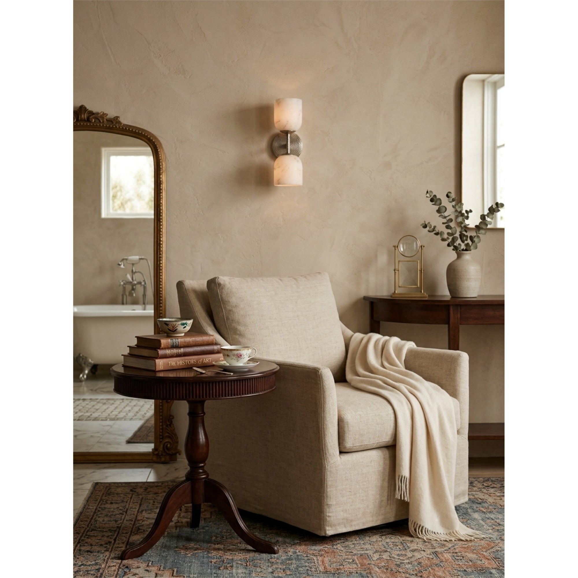 Garrison Alabaster Hammered Wall Sconce
