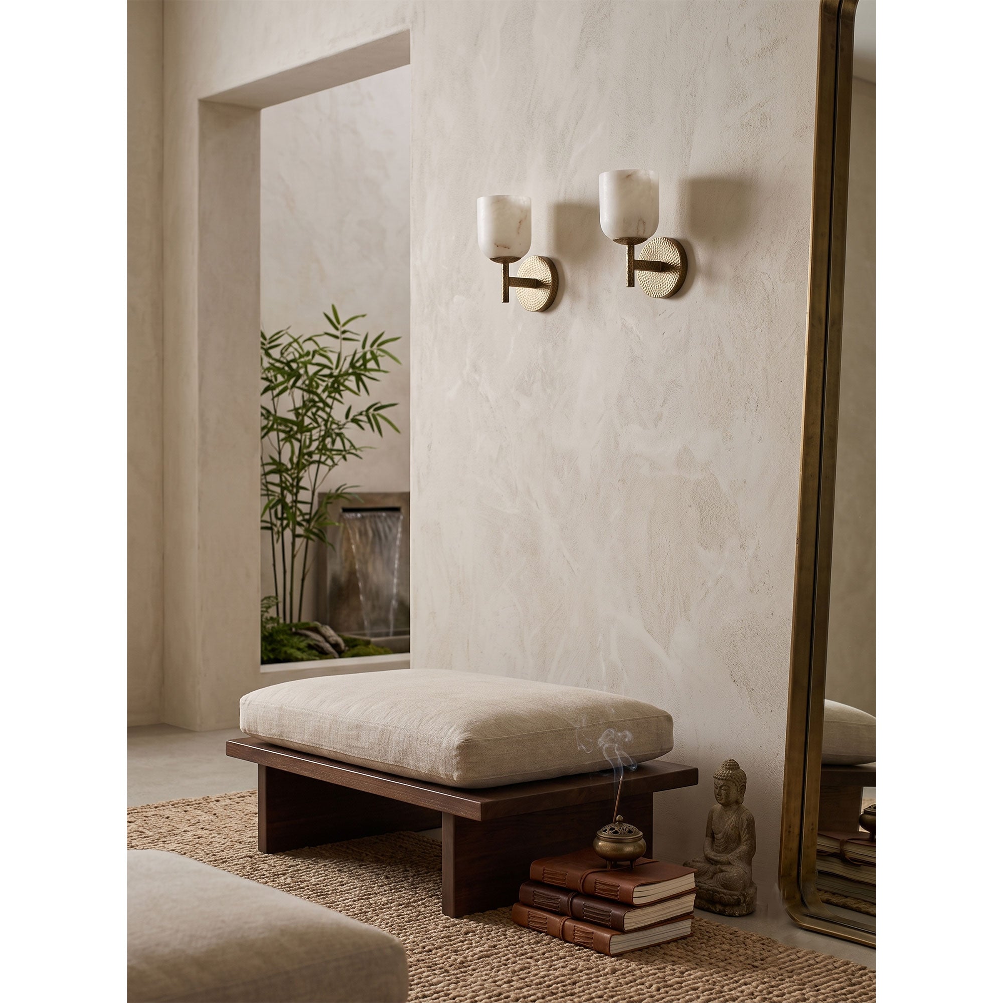 Garrison Alabaster Hammered Wall Sconce