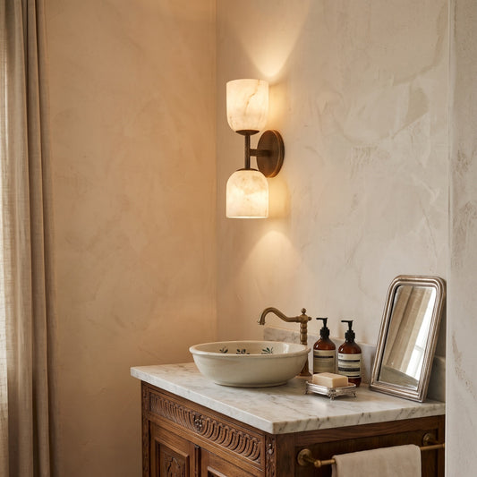 Garrison Alabaster Hammered Wall Sconce