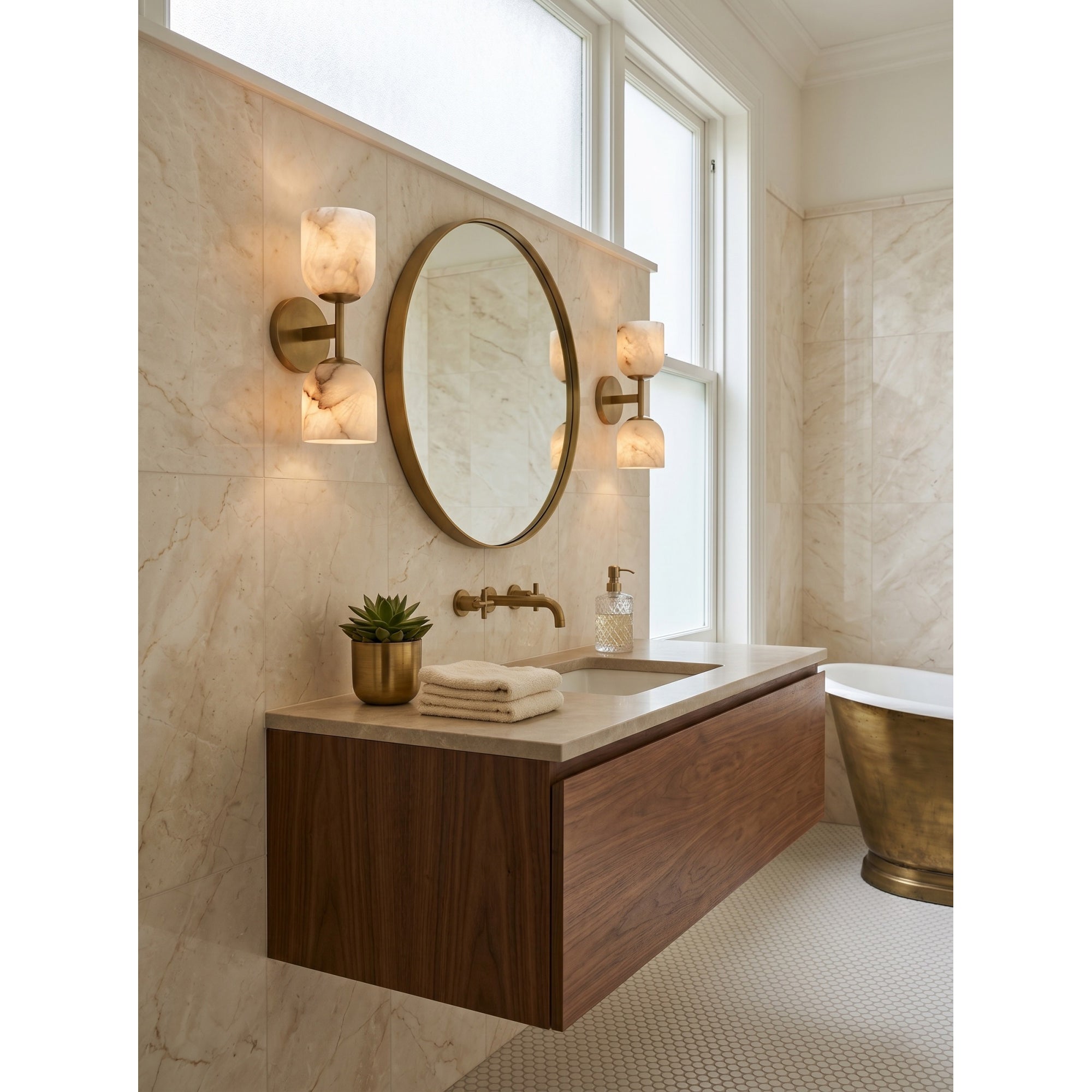 Garrison Alabaster Wall Sconce