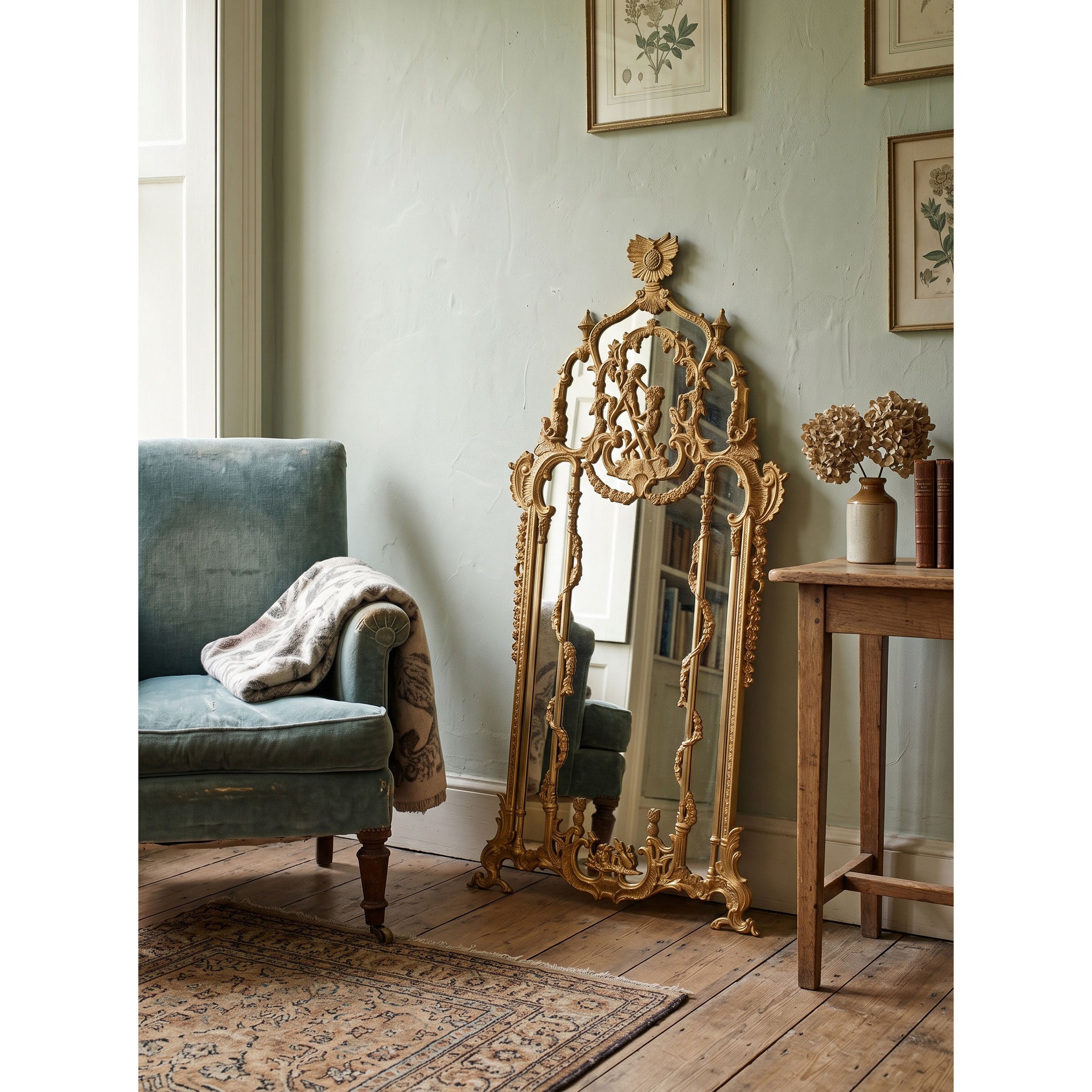 Genevieve Baroque Floor Mirror