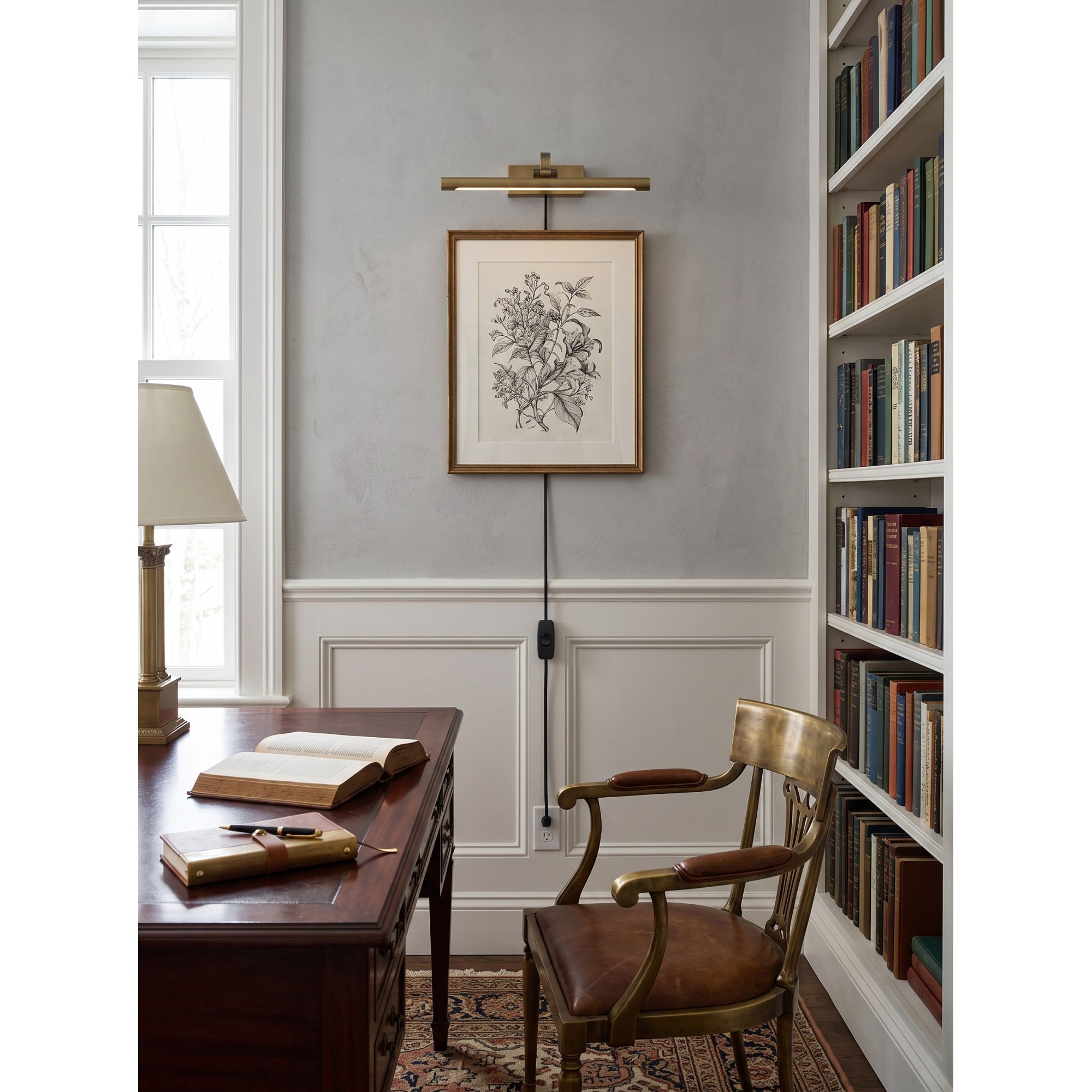 Goya Brass Plug-in Wall Sconce