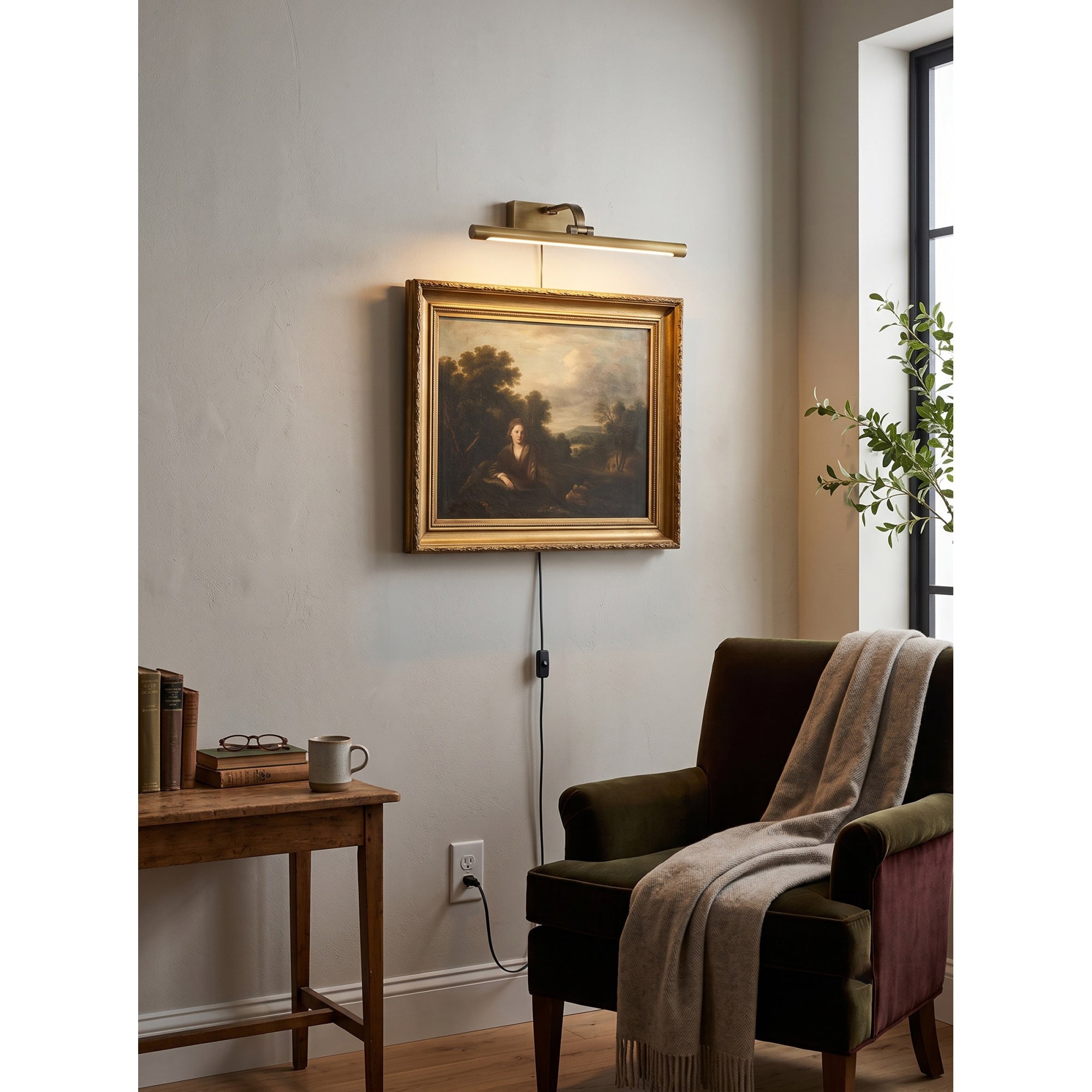 Goya Brass Plug-in Wall Sconce
