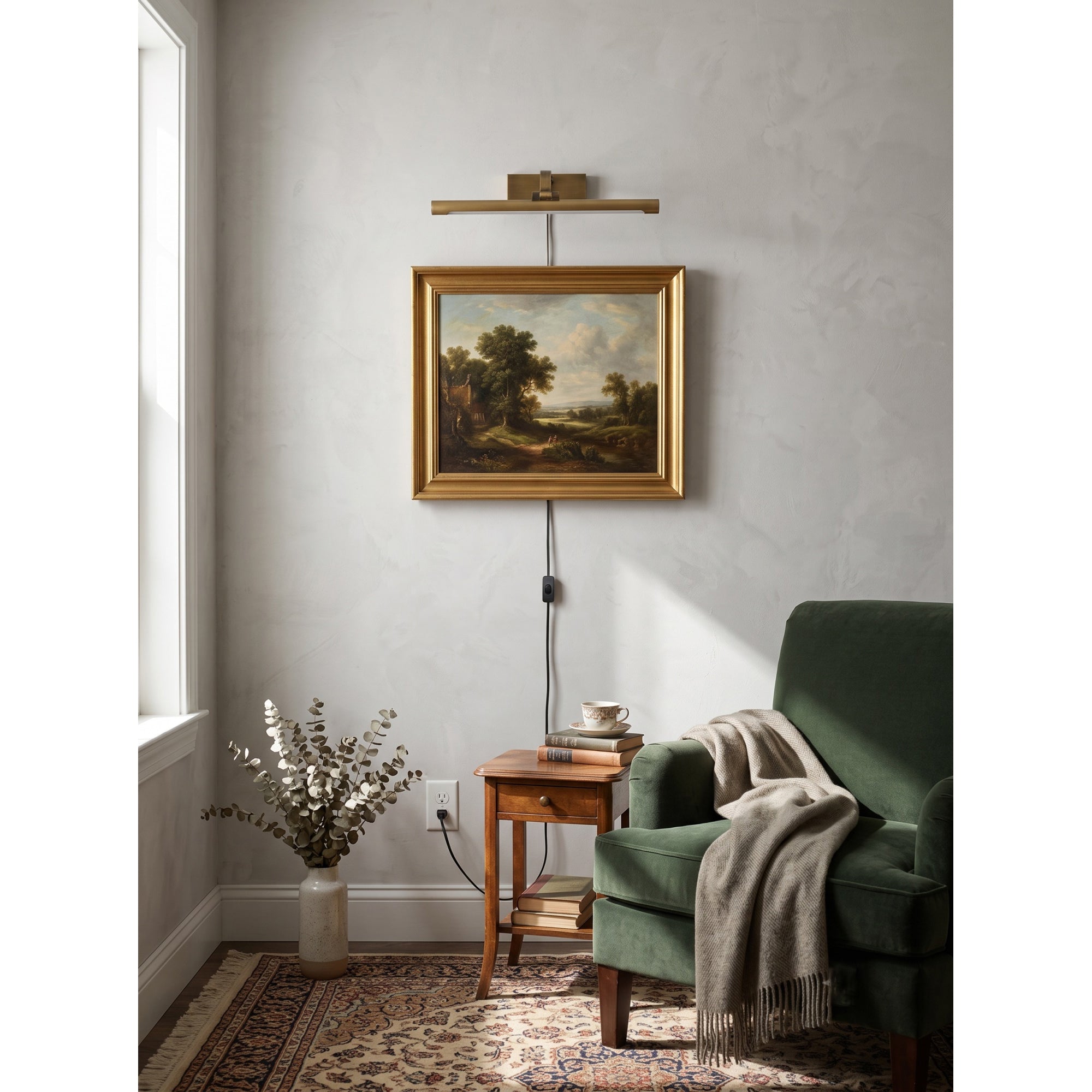 Goya Brass Plug-in Wall Sconce