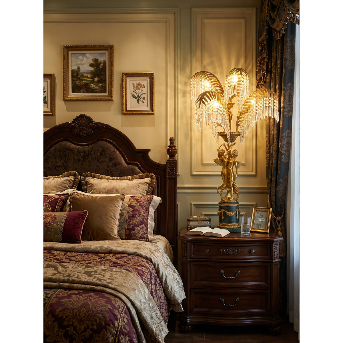 Gratia Crystal Palm Table Lamp