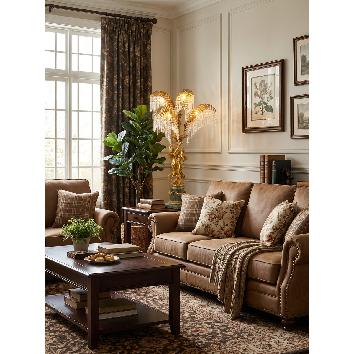 Gratia Crystal Palm Table Lamp