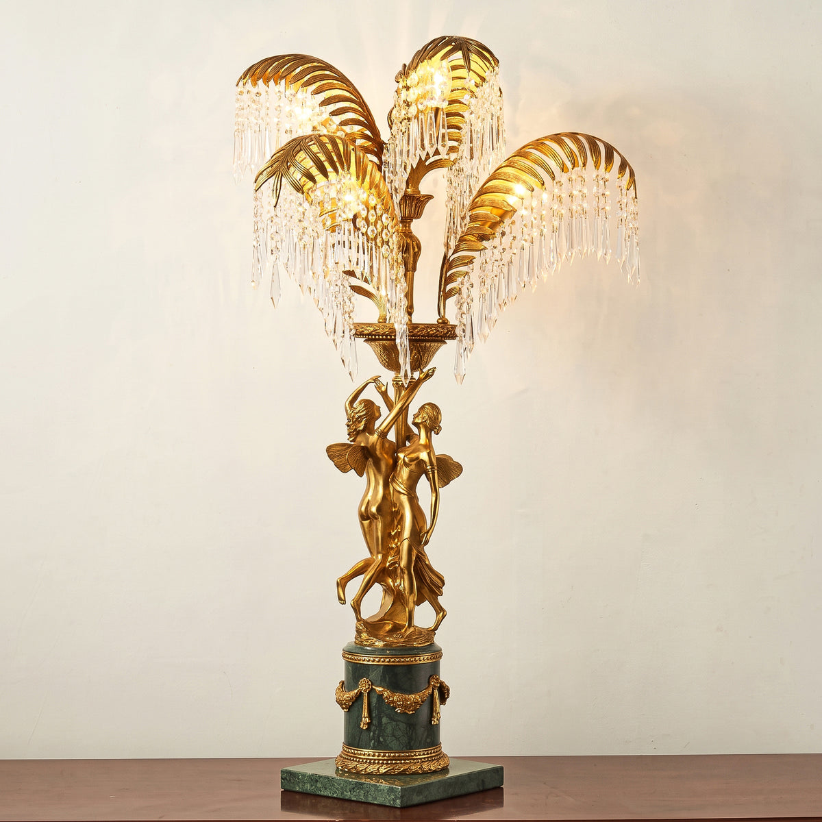 Gratia Crystal Palm Table Lamp