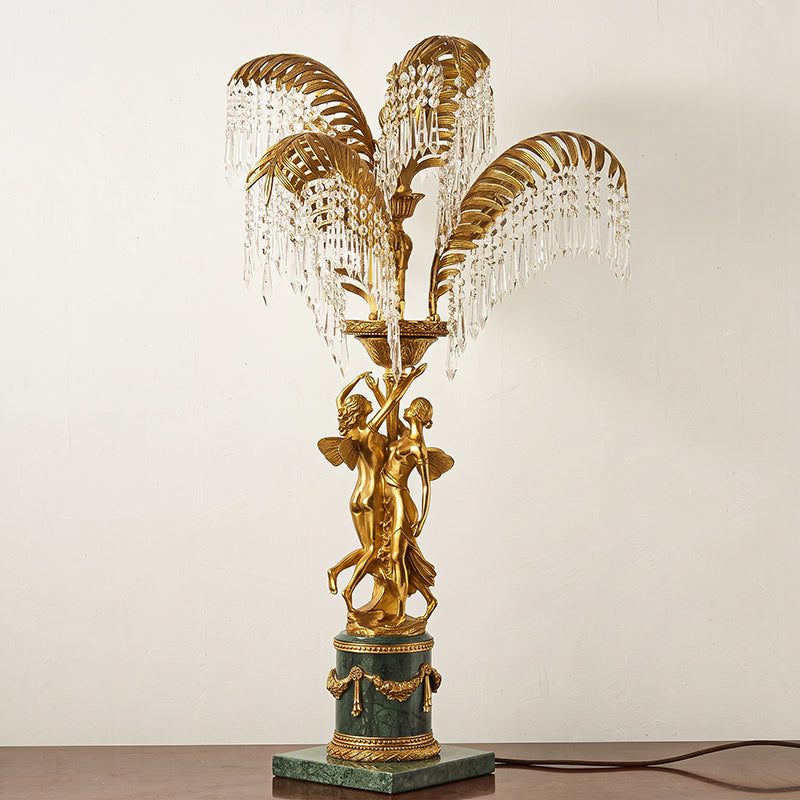 Gratia Crystal Palm Table Lamp